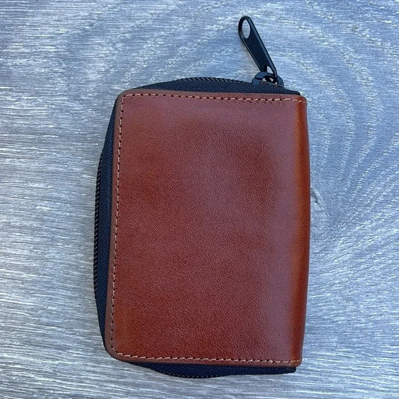 Nixon Orbit Zip Card Leather Wallet, saddle - Picture 4 of 9